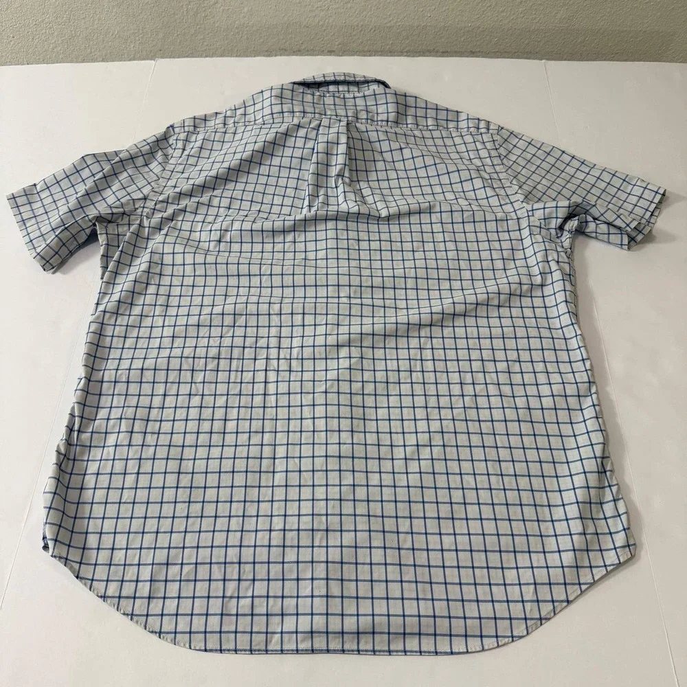 Polo Ralph Lauren Mens Large Classic Fit Performance Shirt Blue White Check